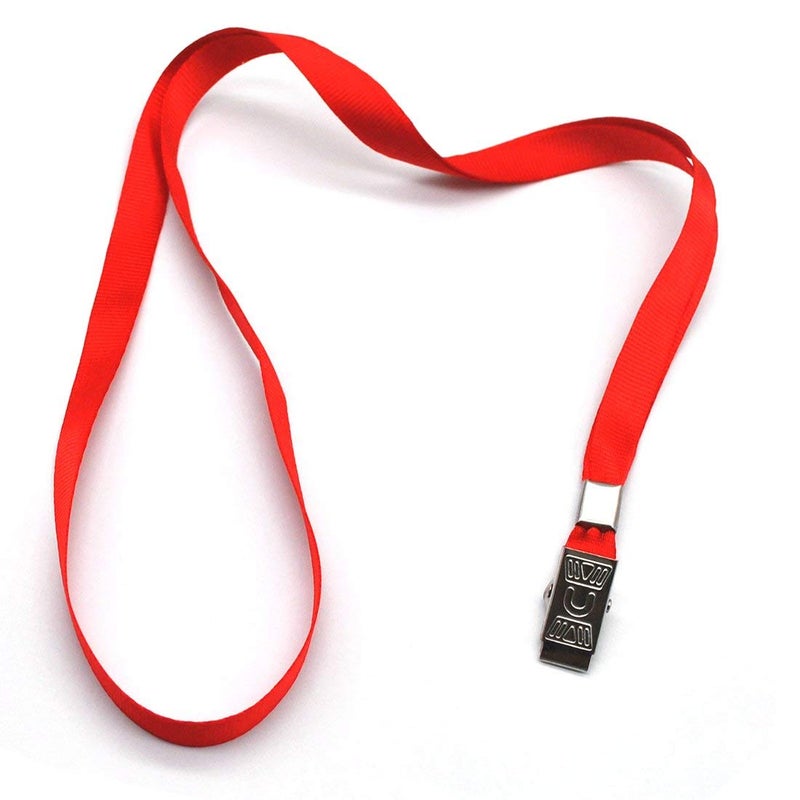 Bird Fiy Red Lanyards 100 Pack 34" Premium Lanyard Bulldog Clips Bulk Nylon Flat Lanyard with Badge Clip (Red, 100 Pack) - Image 3